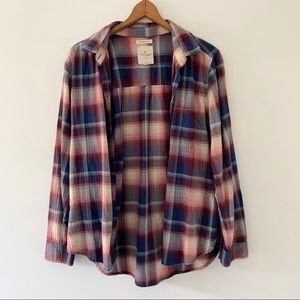 American Eagle Flannel Pink Blue Large
